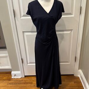 Max Studio Navy Blue Ruched Sheath Dress